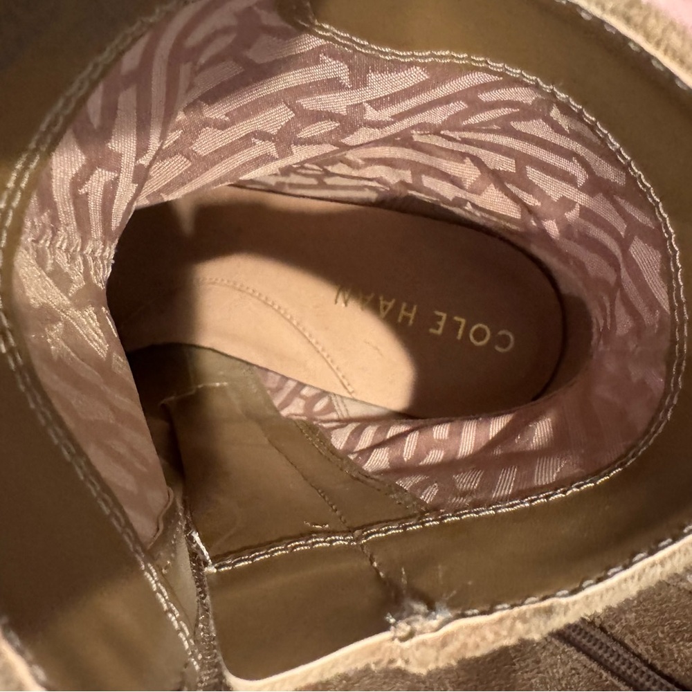 Cole Haan Foster Lug Sole Tan Suede Ankle Bootie | Size 7 - Picture 6 of 7